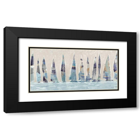 Dozen Muted Boats Panel Black Modern Wood Framed Art Print with Double Matting by Meneely, Dan