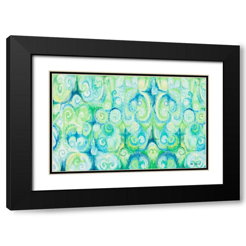Emerald Abstract Black Modern Wood Framed Art Print with Double Matting by Gaynor, Janice