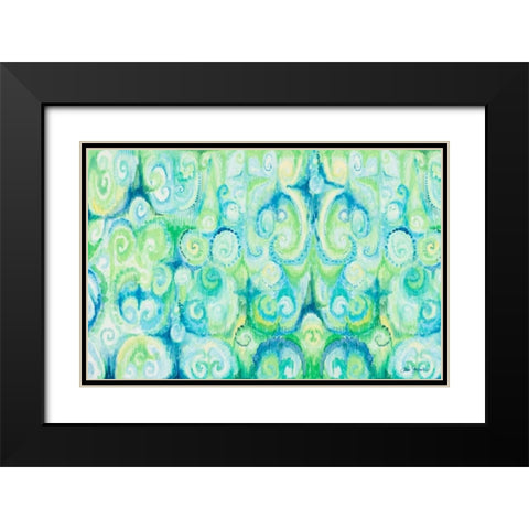 Emerald Abstract Black Modern Wood Framed Art Print with Double Matting by Gaynor, Janice