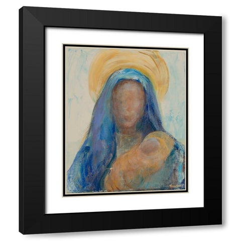 Mother and Child I Black Modern Wood Framed Art Print with Double Matting by Maria, Robin