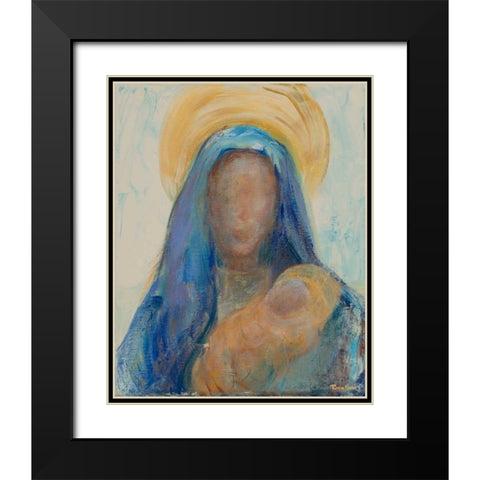 Mother and Child I Black Modern Wood Framed Art Print with Double Matting by Maria, Robin