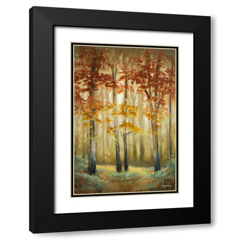 Woodland Glow I Black Modern Wood Framed Art Print with Double Matting by Marcon, Michael