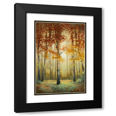 Woodland Glow II Black Modern Wood Framed Art Print with Double Matting by Marcon, Michael
