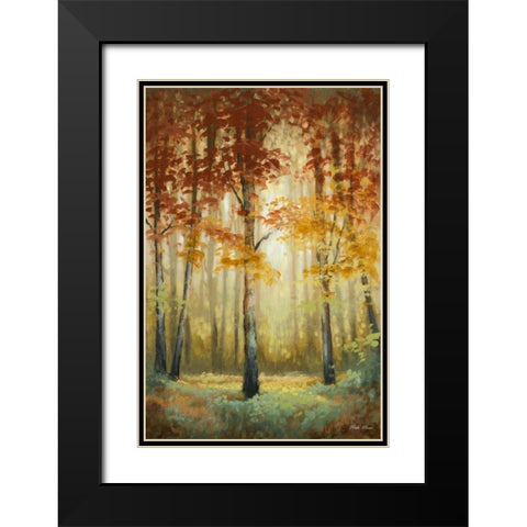Woodland Glow II Black Modern Wood Framed Art Print with Double Matting by Marcon, Michael