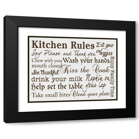 Kitchen Rules III Black Modern Wood Framed Art Print with Double Matting by Studio, Sd Graphics