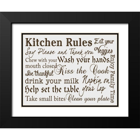 Kitchen Rules III Black Modern Wood Framed Art Print with Double Matting by Studio, Sd Graphics