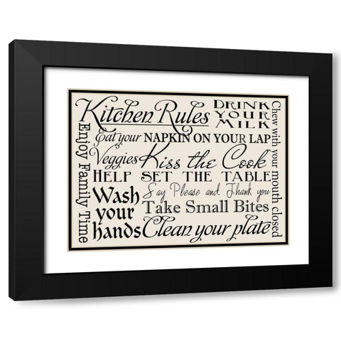 Kitchen Rules IV Black Modern Wood Framed Art Print with Double Matting by Studio, Sd Graphics