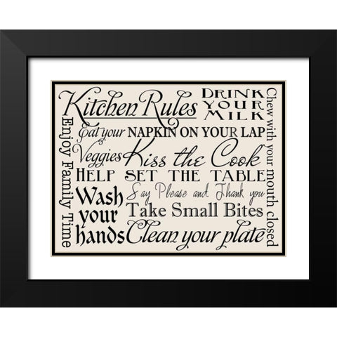 Kitchen Rules IV Black Modern Wood Framed Art Print with Double Matting by Studio, Sd Graphics