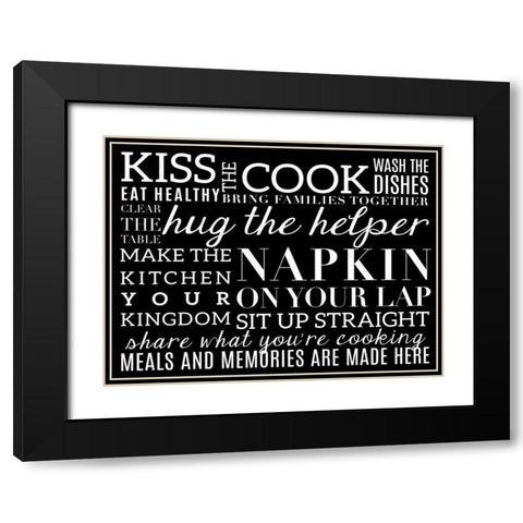 Kitchen Rules V Black Modern Wood Framed Art Print with Double Matting by Studio, Sd Graphics
