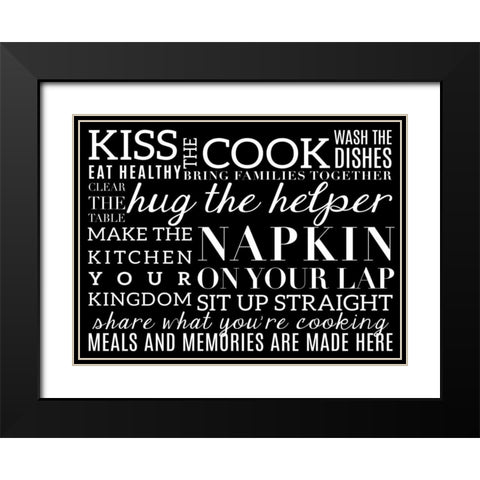Kitchen Rules V Black Modern Wood Framed Art Print with Double Matting by Studio, Sd Graphics