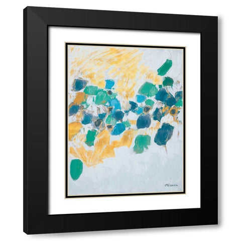 Gold and Teal Internodes Black Modern Wood Framed Art Print with Double Matting by Coolick, Ann Marie