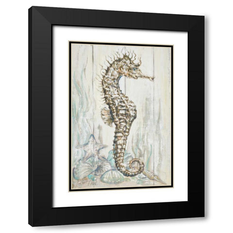 Antique Sea Horse I Black Modern Wood Framed Art Print with Double Matting by Pinto, Patricia