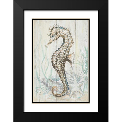 Antique Sea Horse II Black Modern Wood Framed Art Print with Double Matting by Pinto, Patricia