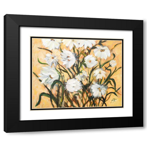 Wild Daisies Black Modern Wood Framed Art Print with Double Matting by DeRice, Julie