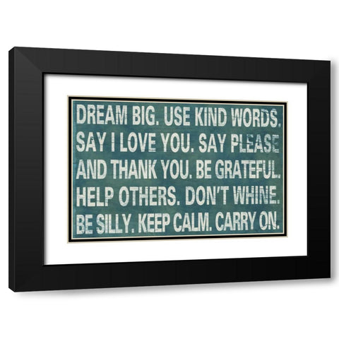 Dream Big Black Modern Wood Framed Art Print with Double Matting by Studio, Sd Graphics