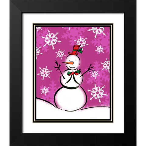 Silly Snowmen IX Black Modern Wood Framed Art Print with Double Matting by Biscardi, Nicholas