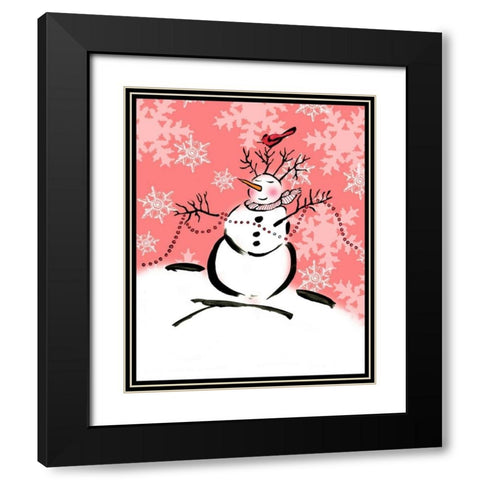 Silly Snowmen XI Black Modern Wood Framed Art Print with Double Matting by Biscardi, Nicholas