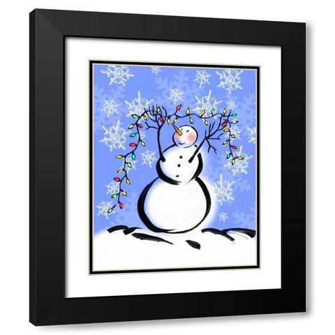 Silly Snowmen I Black Modern Wood Framed Art Print with Double Matting by Biscardi, Nicholas