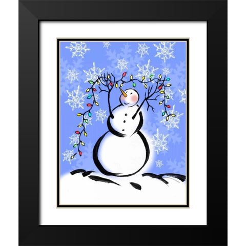 Silly Snowmen I Black Modern Wood Framed Art Print with Double Matting by Biscardi, Nicholas