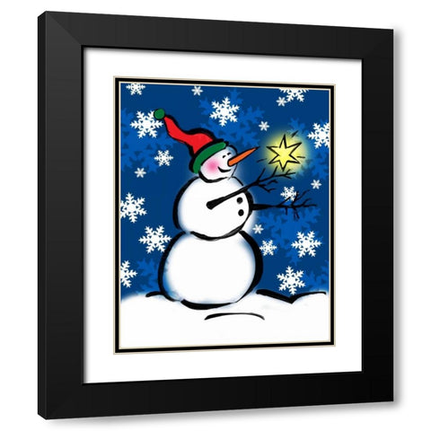 Silly Snowmen II Black Modern Wood Framed Art Print with Double Matting by Biscardi, Nicholas