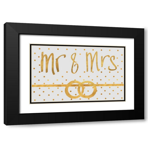 Bride and Groom Black Modern Wood Framed Art Print with Double Matting by SD Graphics Studio