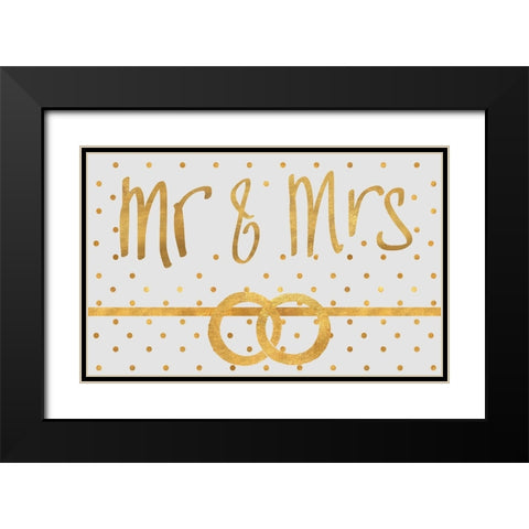Bride and Groom Black Modern Wood Framed Art Print with Double Matting by SD Graphics Studio