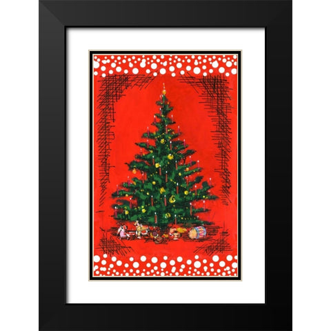Xmas Tree Black Modern Wood Framed Art Print with Double Matting by Biscardi, Nicholas
