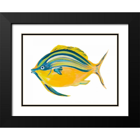 Fishy III Black Modern Wood Framed Art Print with Double Matting by DeRice, Julie