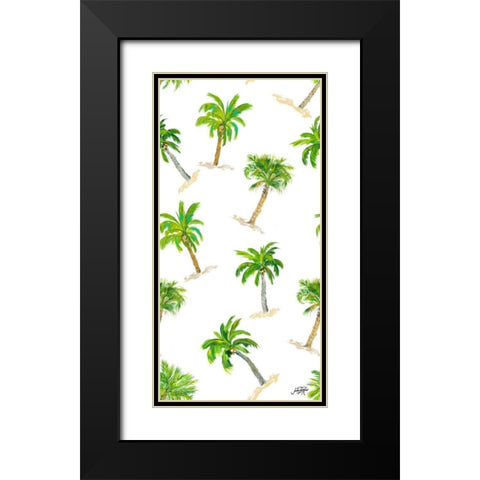 Toss Palm Pattern Black Modern Wood Framed Art Print with Double Matting by DeRice, Julie