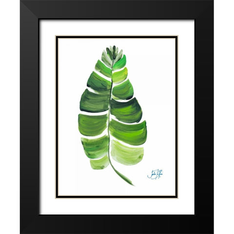 Giant Palm Leaf II Black Modern Wood Framed Art Print with Double Matting by DeRice, Julie