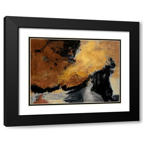Wave Black Modern Wood Framed Art Print with Double Matting by Maria, Robin