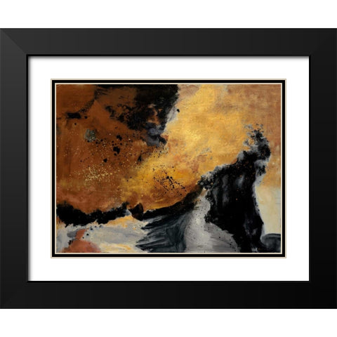 Wave Black Modern Wood Framed Art Print with Double Matting by Maria, Robin