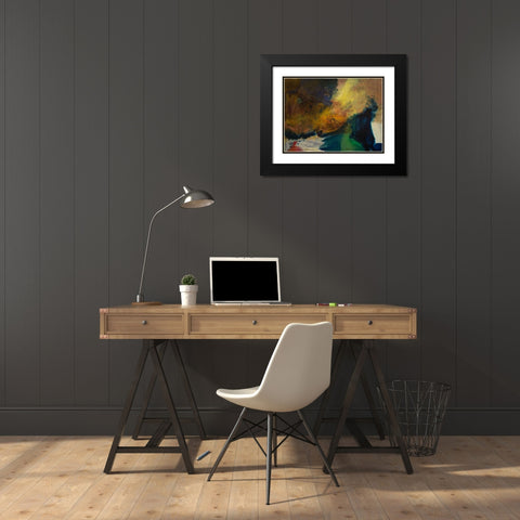 Wave Black Modern Wood Framed Art Print with Double Matting by Maria, Robin