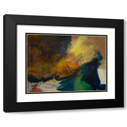 Wave Black Modern Wood Framed Art Print with Double Matting by Maria, Robin