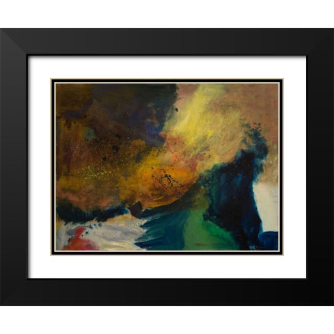 Wave Black Modern Wood Framed Art Print with Double Matting by Maria, Robin