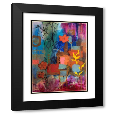 Bloom Where You Are Black Modern Wood Framed Art Print with Double Matting by Maria, Robin