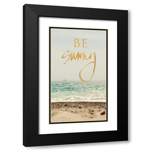 Be Sunny Beach Black Modern Wood Framed Art Print with Double Matting by Gardner, Sarah