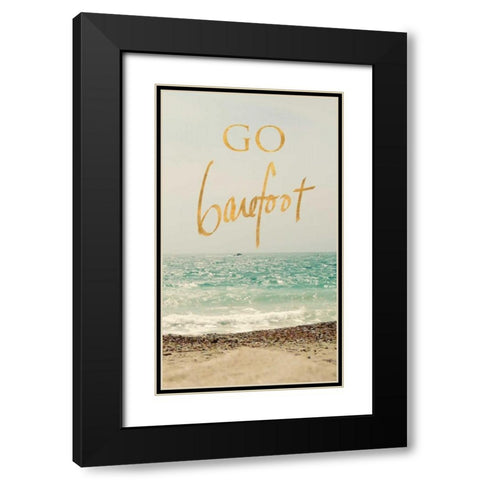 Go Barefoot Beach Black Modern Wood Framed Art Print with Double Matting by Gardner, Sarah