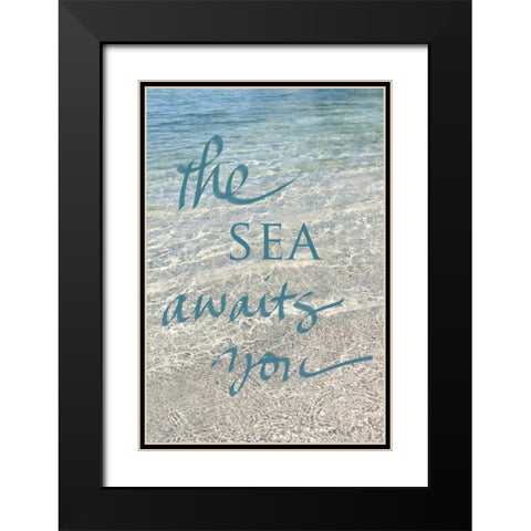 Sea Awaits You Black Modern Wood Framed Art Print with Double Matting by Gardner, Sarah