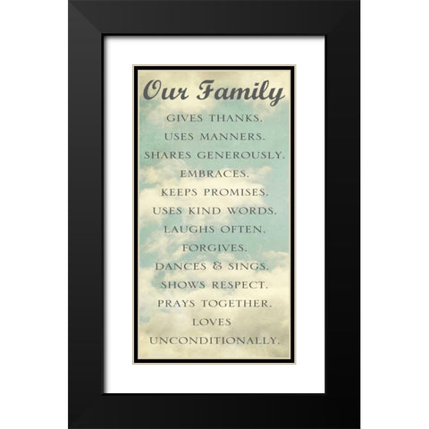 Our Family Black Modern Wood Framed Art Print with Double Matting by Gardner, Sarah