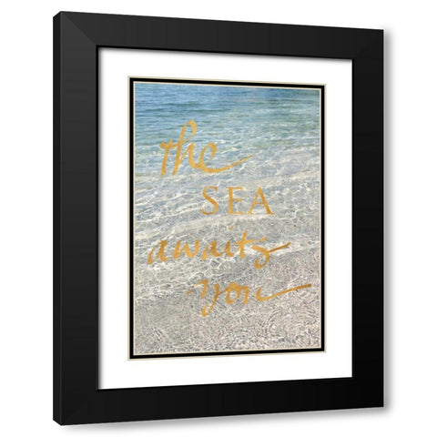 Sea Awaits You Black Modern Wood Framed Art Print with Double Matting by Gardner, Sarah