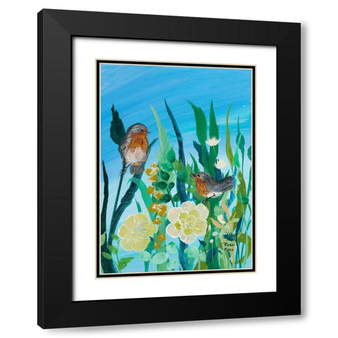 Awaiting Song Black Modern Wood Framed Art Print with Double Matting by Maria, Robin