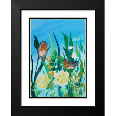 Awaiting Song Black Modern Wood Framed Art Print with Double Matting by Maria, Robin