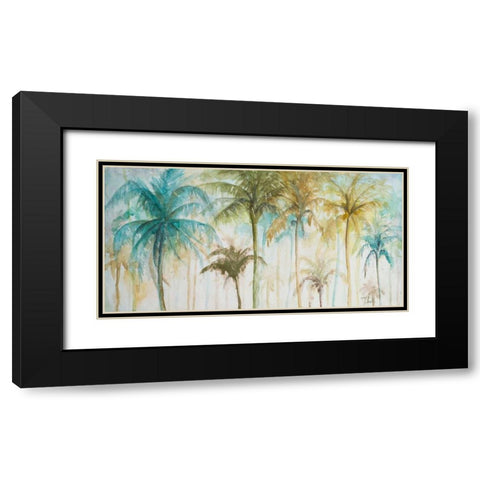 Watercolor Palms Black Modern Wood Framed Art Print with Double Matting by Pinto, Patricia