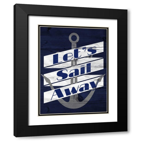 Lets Anchor I Black Modern Wood Framed Art Print with Double Matting by SD Graphics Studio