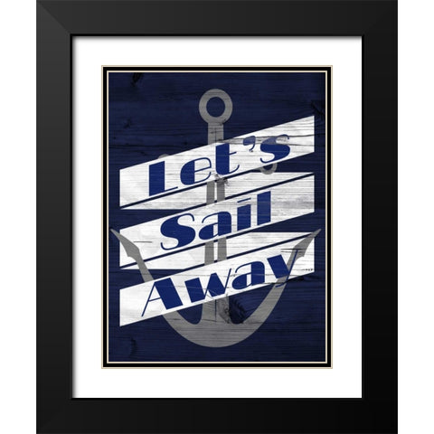 Lets Anchor I Black Modern Wood Framed Art Print with Double Matting by SD Graphics Studio