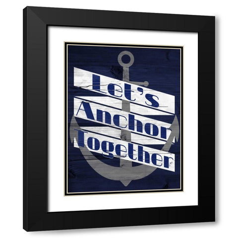 Lets Anchor II Black Modern Wood Framed Art Print with Double Matting by SD Graphics Studio