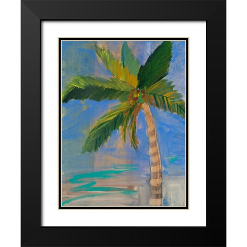 Tropical Palms I Black Modern Wood Framed Art Print with Double Matting by Maria, Robin