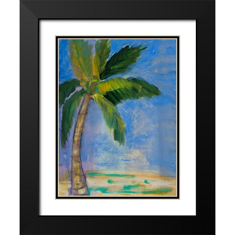Tropical Palms II Black Modern Wood Framed Art Print with Double Matting by Maria, Robin