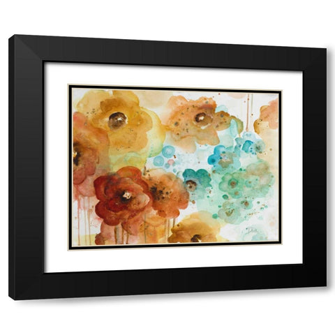 Mis Flores I Black Modern Wood Framed Art Print with Double Matting by Pinto, Patricia